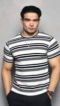 Old Money Aurelio Stripe Knit Tee - Multi-color striped