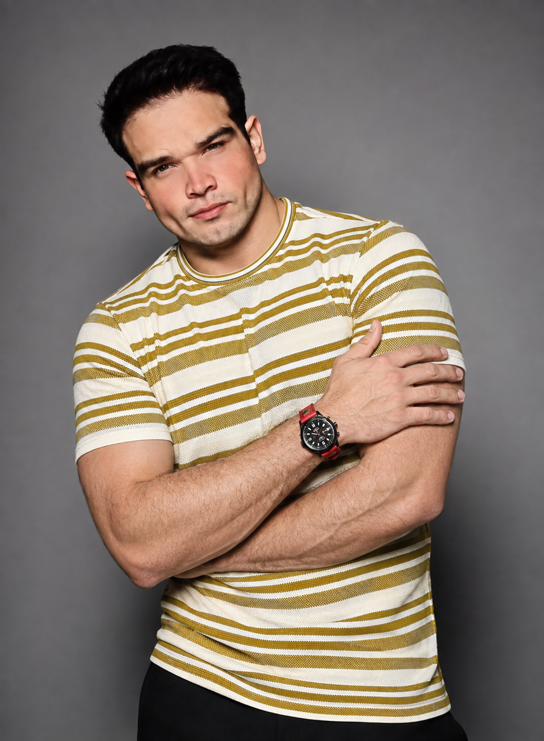 Old Money Aurelio Stripe Knit Tee - Multi-color striped